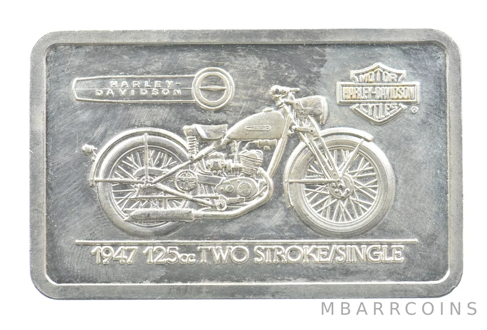 1.5 Oz Silver Bar Harley Davidson 1947 125cc Two Stroke/Single a5344
