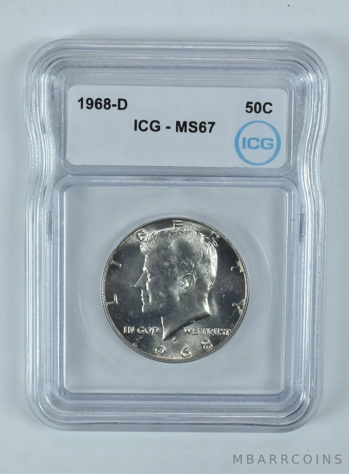 1968-D Kennedy Half Dollar MS67 ICG
