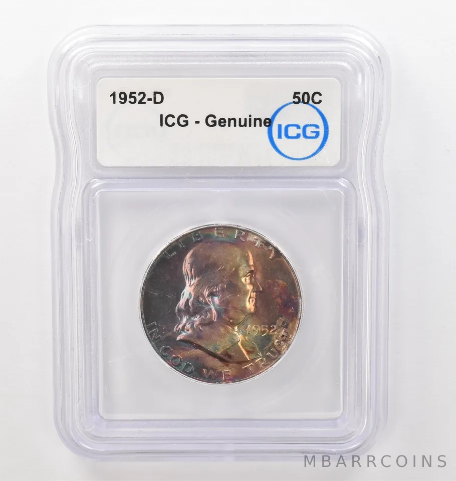 1952-D Franklin Half Dollar Genuine ICG Beautiful Tone *2465