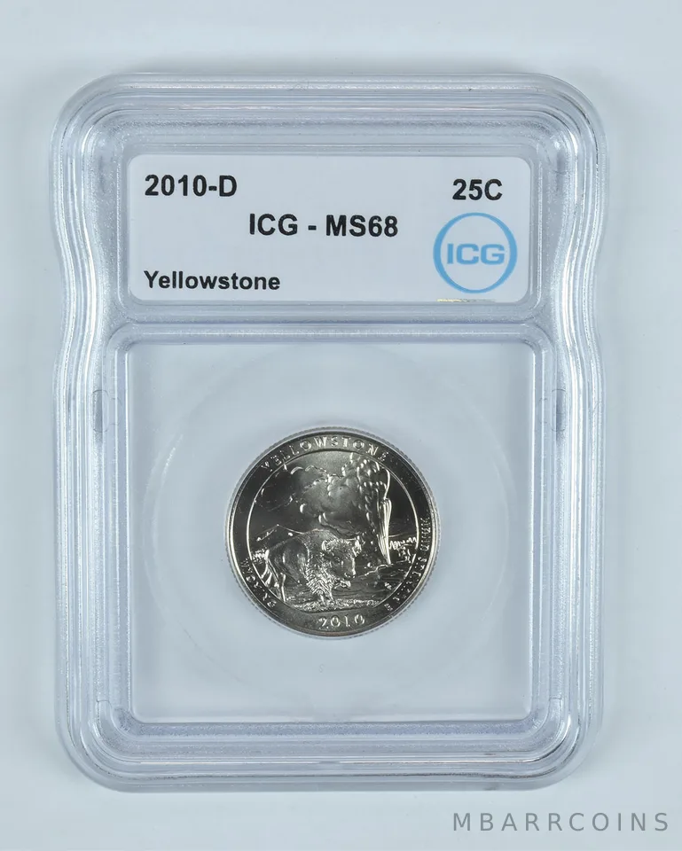 2010-D Washington Quarter ATB Yellowstone MS68 ICG