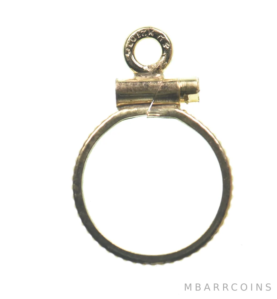 12K 10.3mm Gold Filled Token Coin Bezel Pendant Frame Edge *1406