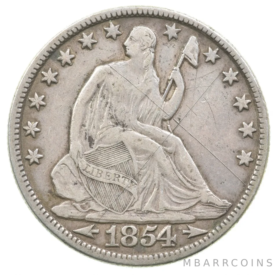 1854-O Seated Liberty Half Dollar Arrows a1869