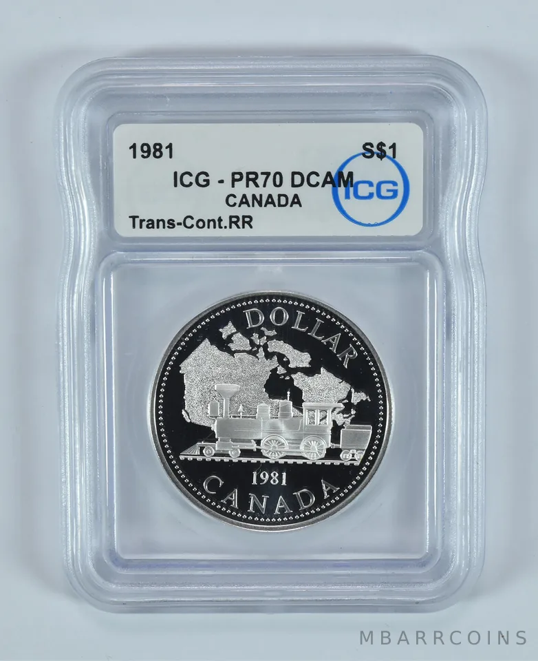 1981 Canada Silver Dollar Trans-Continental Railroad PR70 DCAM ICG