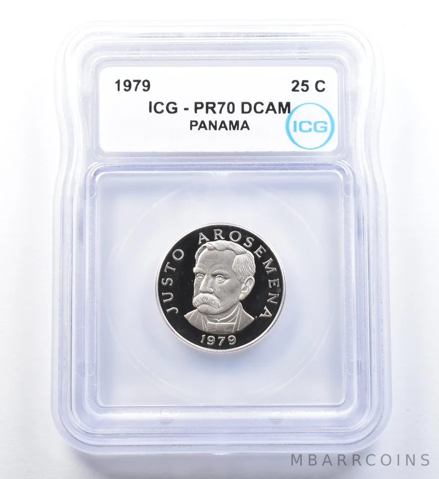 1979 Panama 25 Cents PR70 DCAM ICG a1148