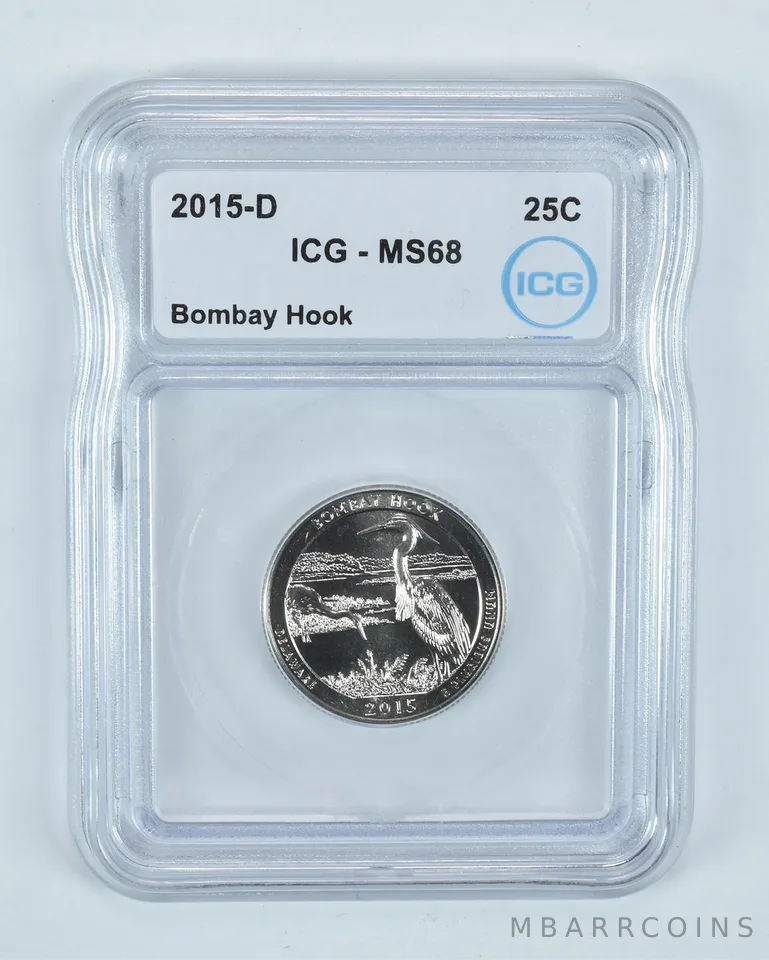 2015-D Washington Quarter ATB Bombay Hook MS68 ICG