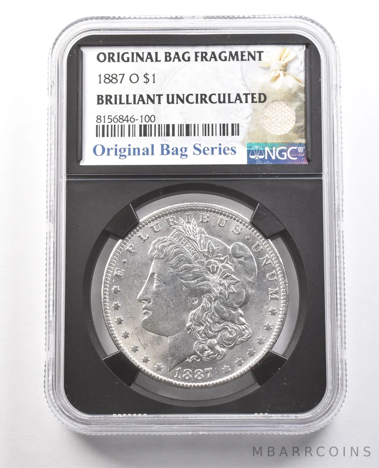 1887-O Morgan Silver Dollar Original Bag Fragment BU NGC *6153