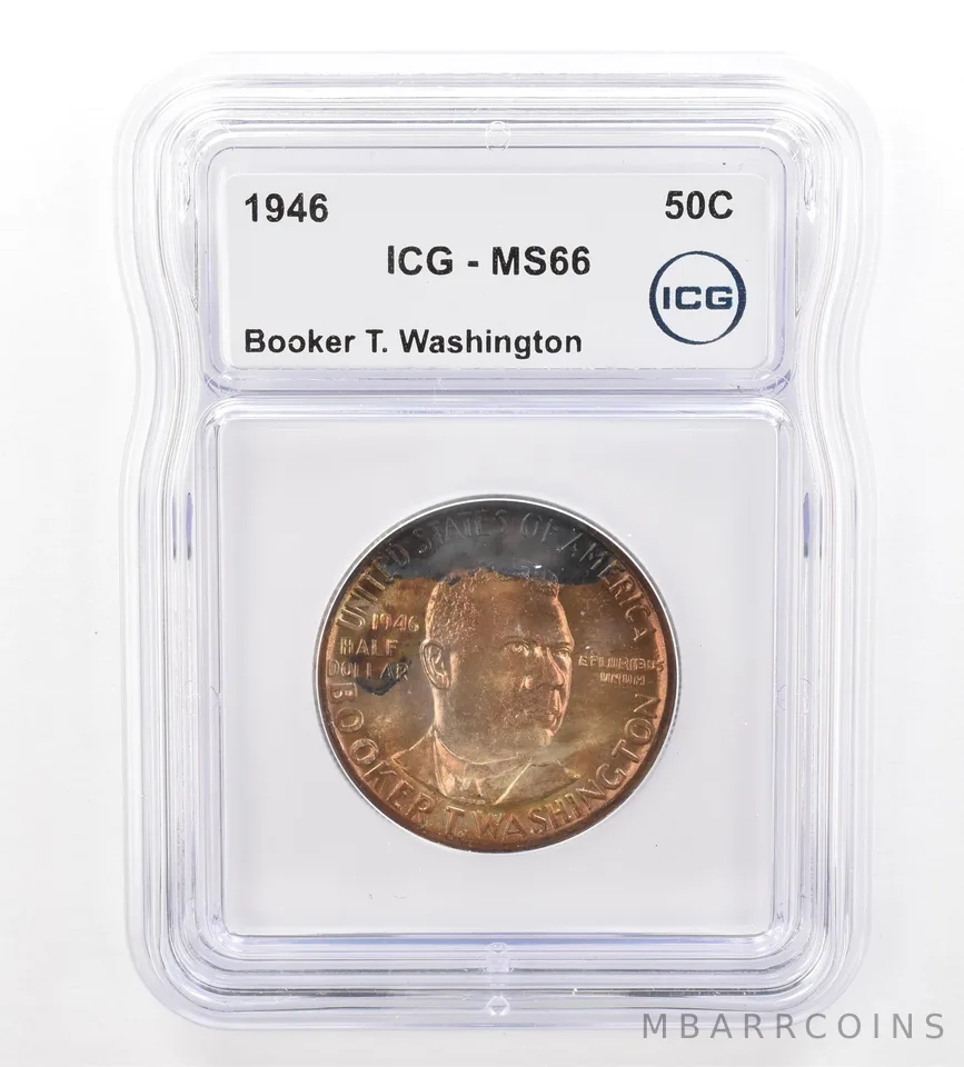 1946 Booker T Washington Commemorative Half Dollar MS66 ICG Beautiful Tone *7399