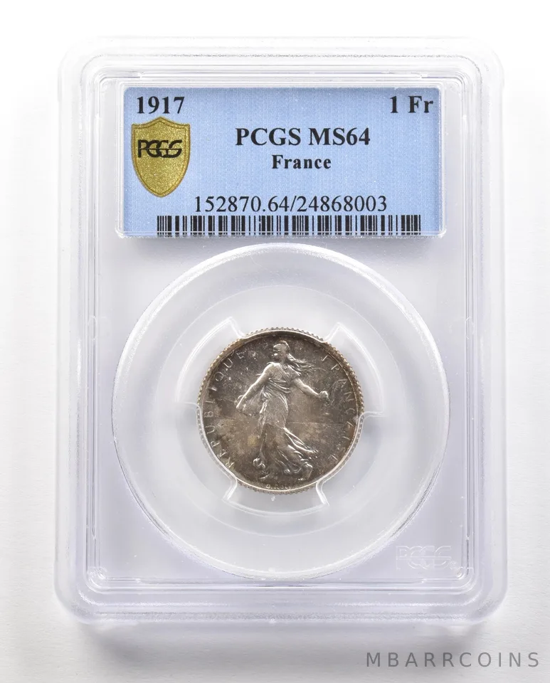 1917 France 1 Franc MS64 PCGS a4834