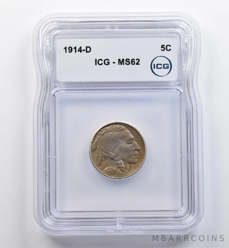 1914-D Indian Head Buffalo Nickel MS62 ICG *9018