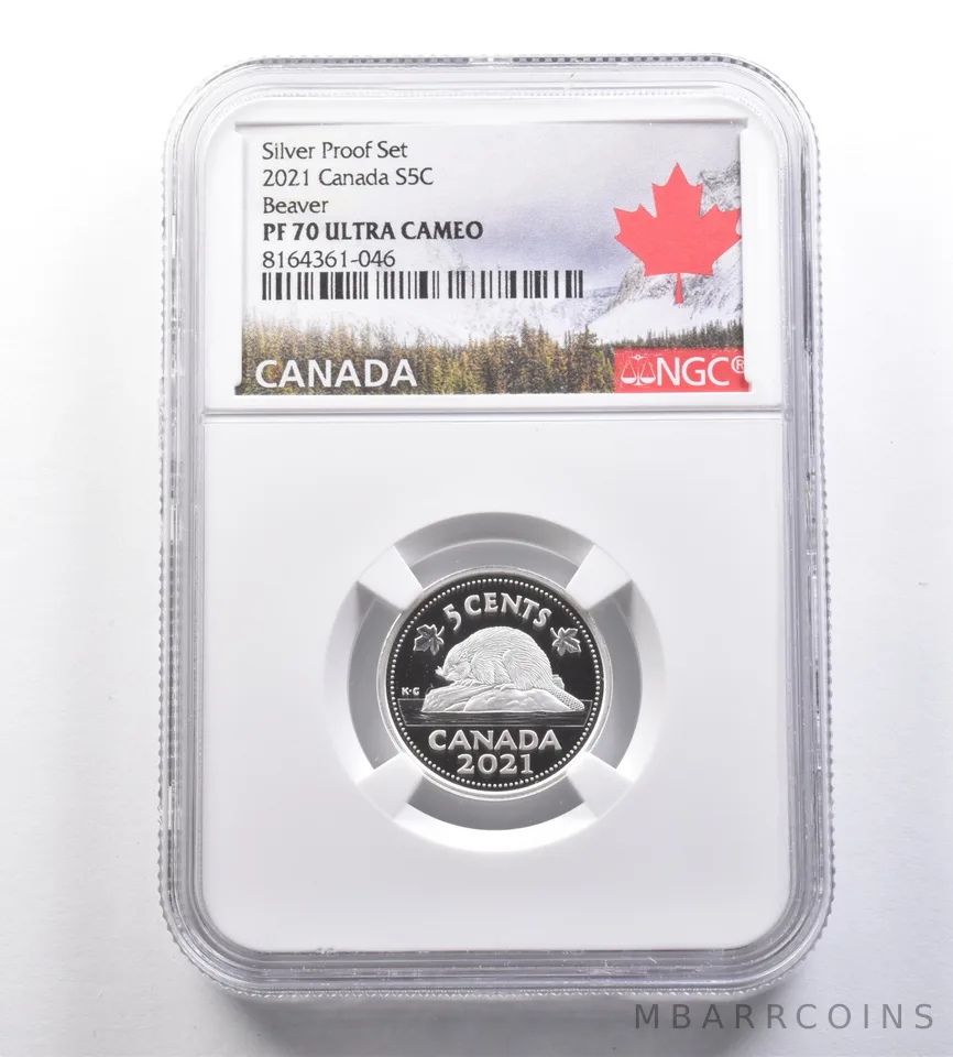 2021 Canada 5 Cents Silver Proof Set Beaver PF70 UCAM NGC *7103