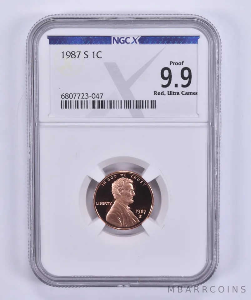 1987-S Lincoln Memorial Cent Proof 9.9 UCAM RD NGC X NGCX