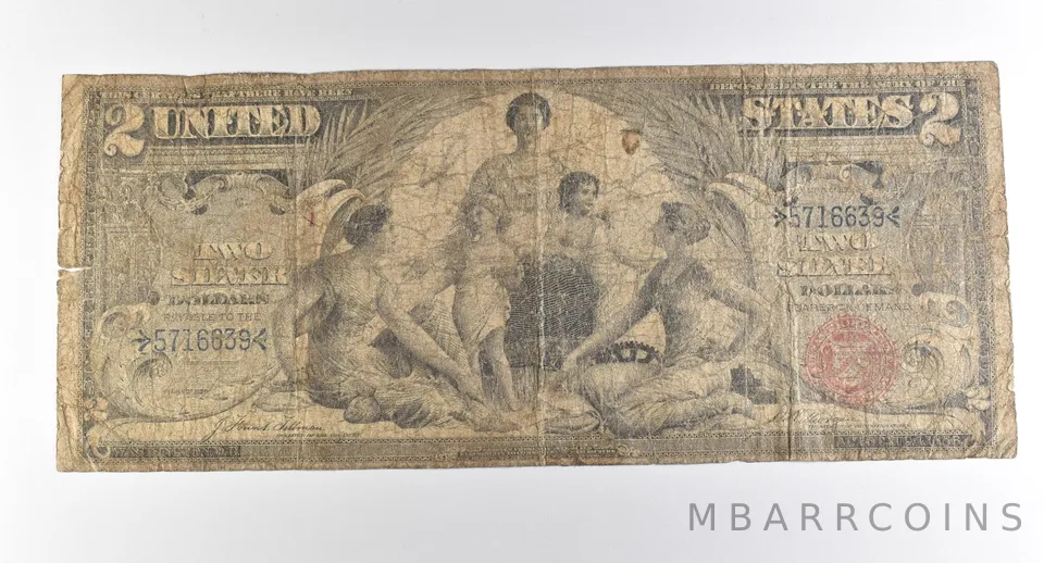 1896 $2 Silver Certificate Large Note Red Seal *3742