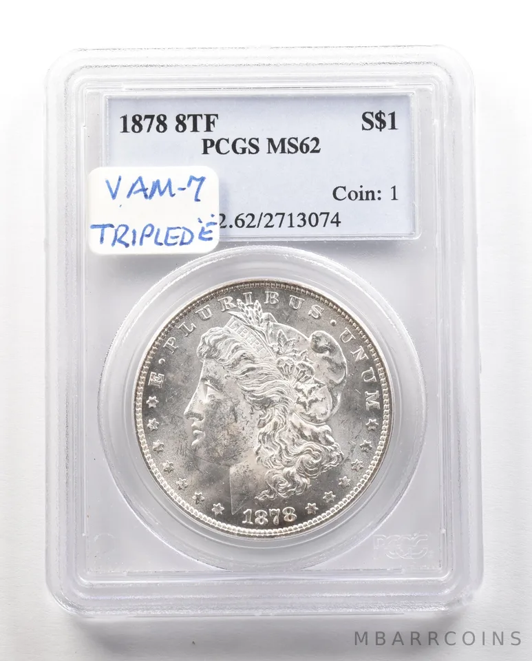 1878 8TF Morgan Silver Dollar MS62 PCGS *4786