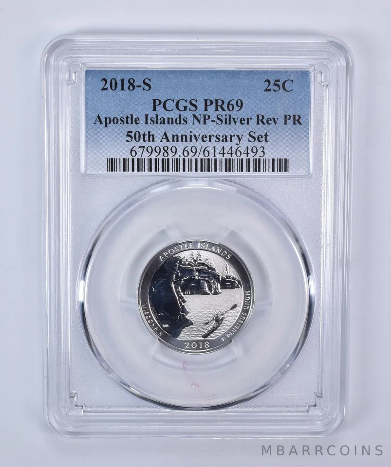2018-S Quarter ATB Silver Apostle Islands 50th Anniversary Set Reverse PR69 PCGS