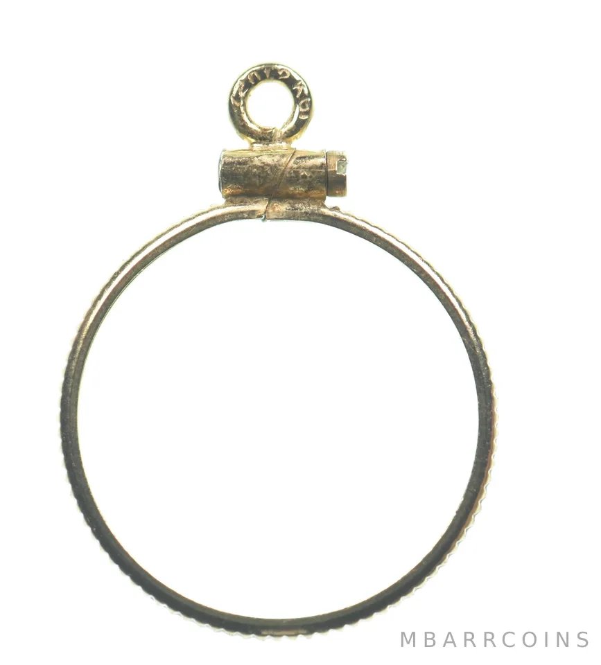 12k 0.6 Gram Gold Filled 15.5mm Coin Bezel Pendant Frame Edge *4949