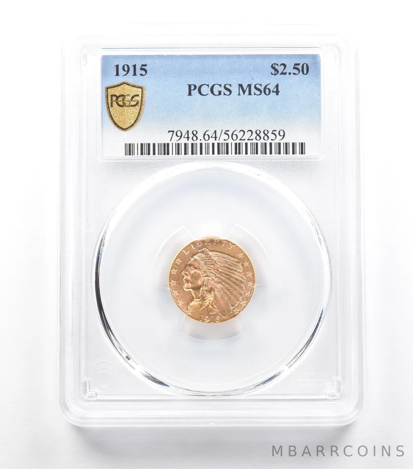 1915 $2.50 Indian Head Gold Quarter Eagle MS64 PCGS *5575