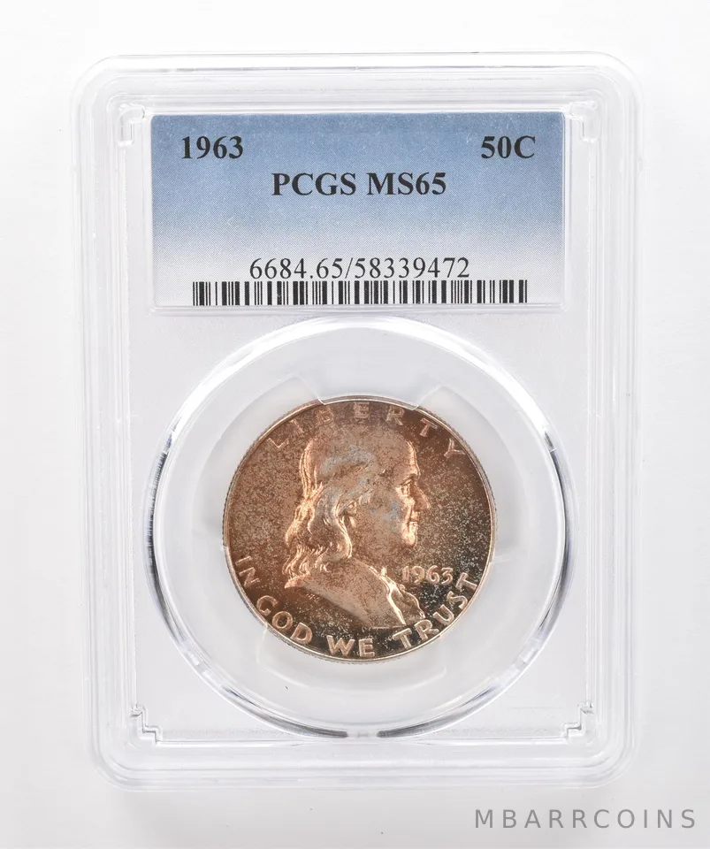 1963 Franklin Half Dollar MS65 PCGS Beautiful Tone *1919