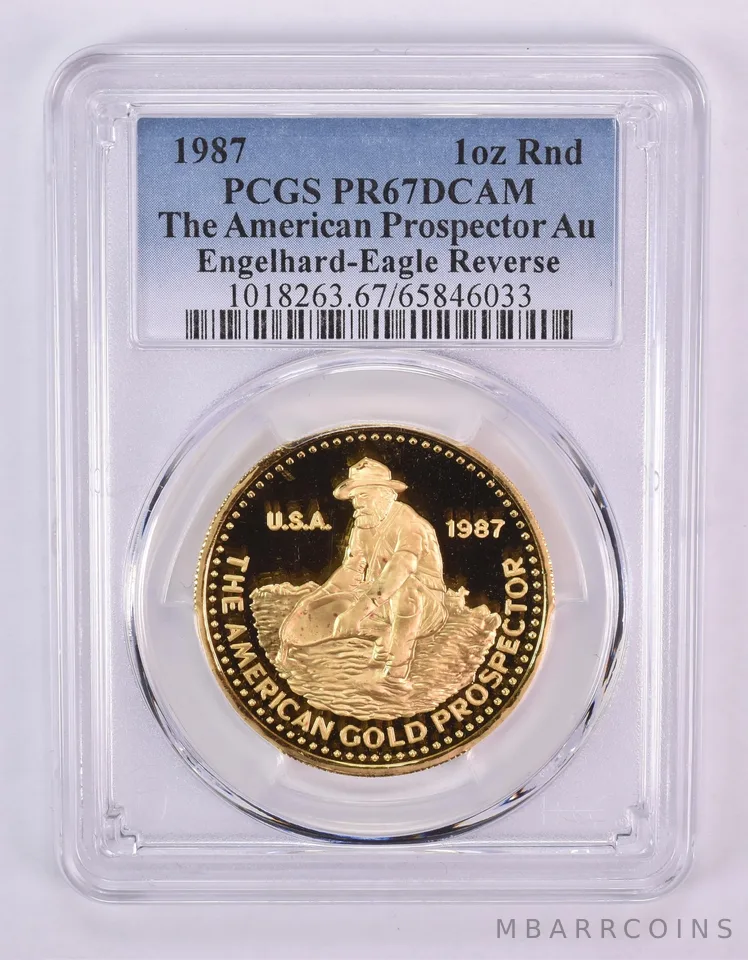 1987 Engelhard American Prospector 1 Oz Gold Eagle Reverse PR67 DCAM PCGS *1016