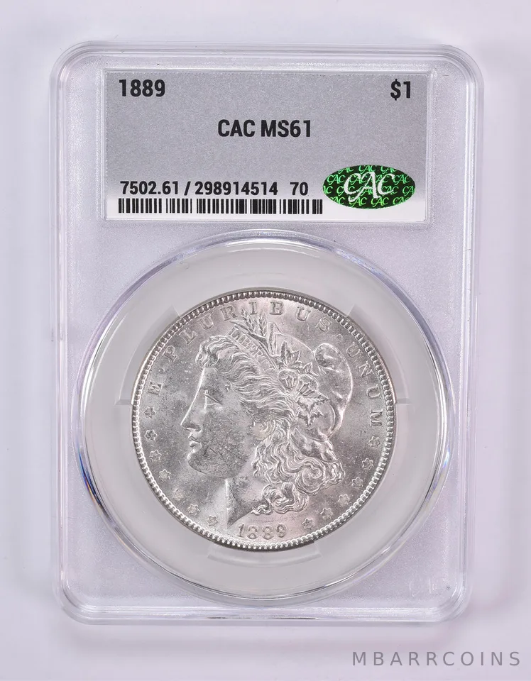 1889 Morgan Silver Dollar MS61 CAC CACg
