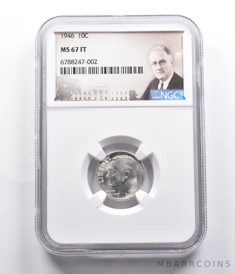 MS67 FT 1946 Roosevelt Dime NGC a4023
