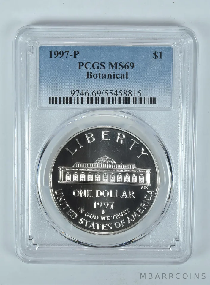 1997-P Botanical Gardens Commemorative Dollar MS69 PCGS Blue Label
