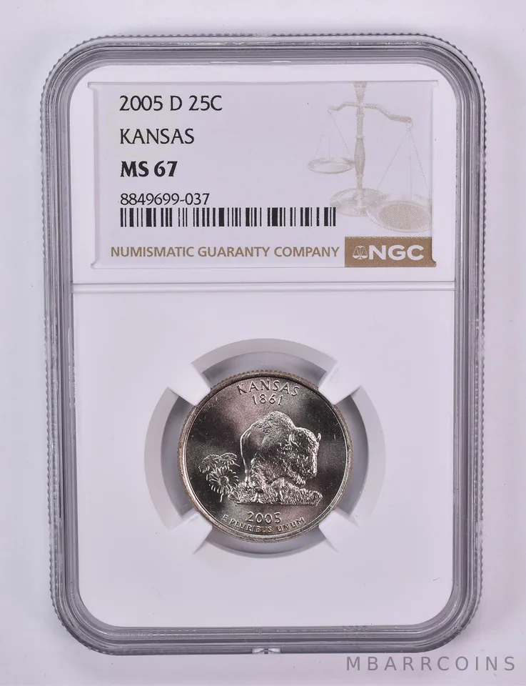 2005-D Washington State Quarter Kansas MS67 NGC