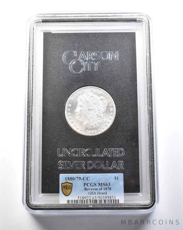 1880/79-CC Morgan Silver Dollar Reverse Of 1878 GSA Hoard MS63 PCGS *5405