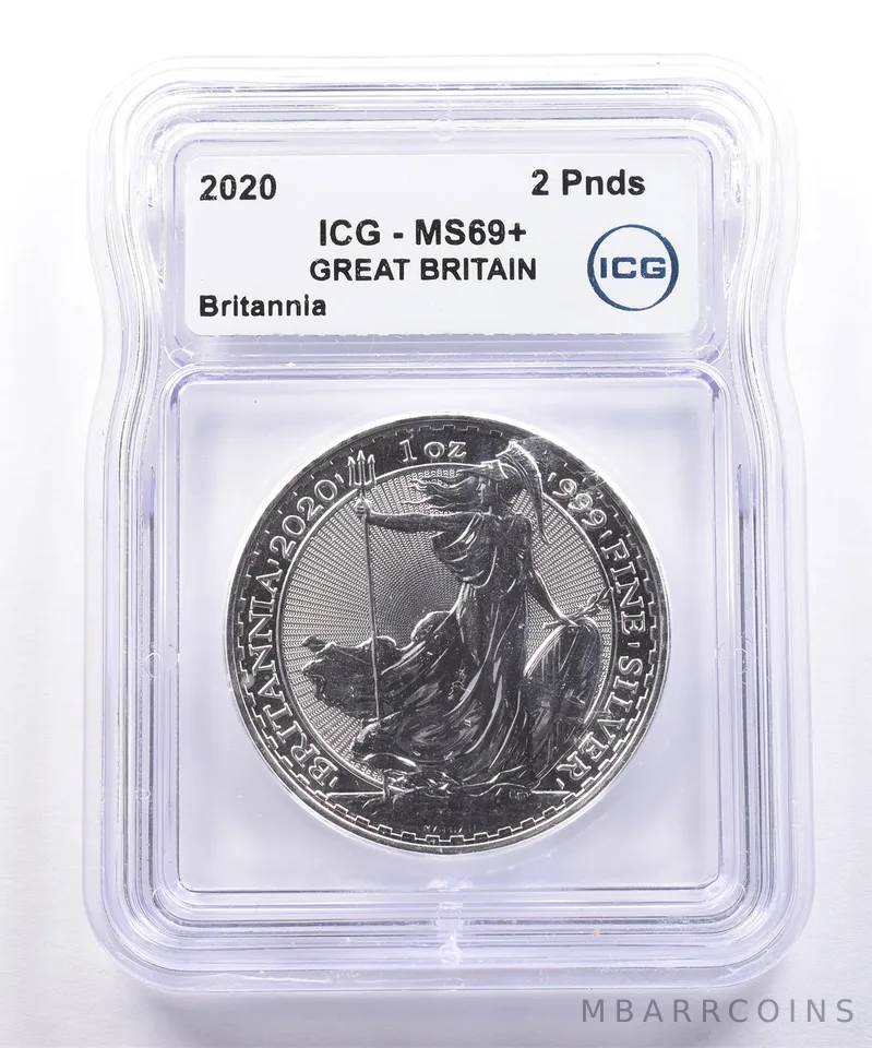 2020 Great Britain 2 Pound Silver Britannia MS69+ ICG