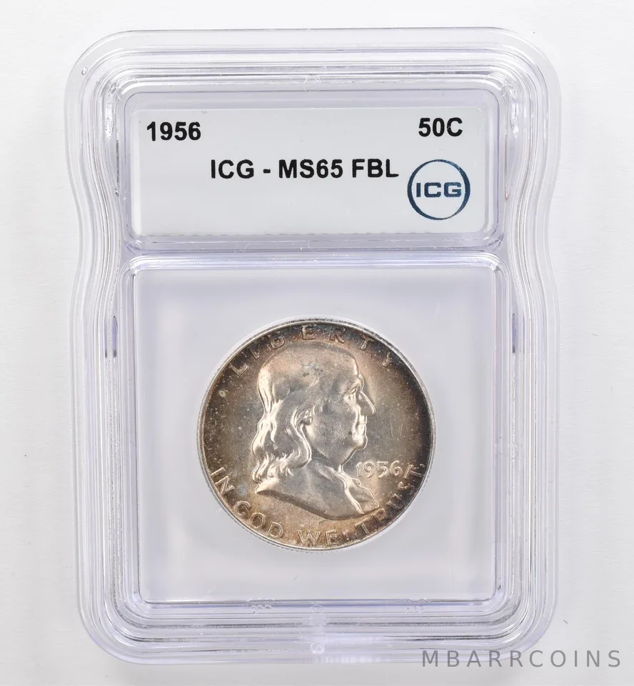 1956 Franklin Half Dollar MS65 FBL ICG Beautiful Tone *9464