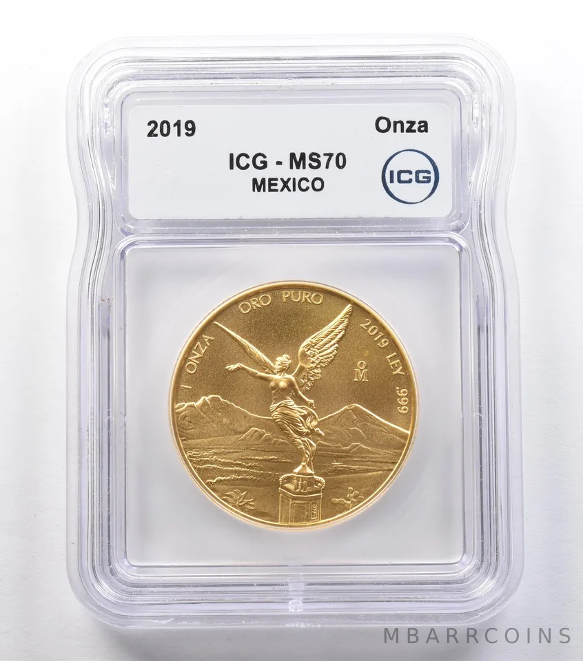 2019 Mo Mexico 1 Onza Gold Libertad MS70 ICG *2552