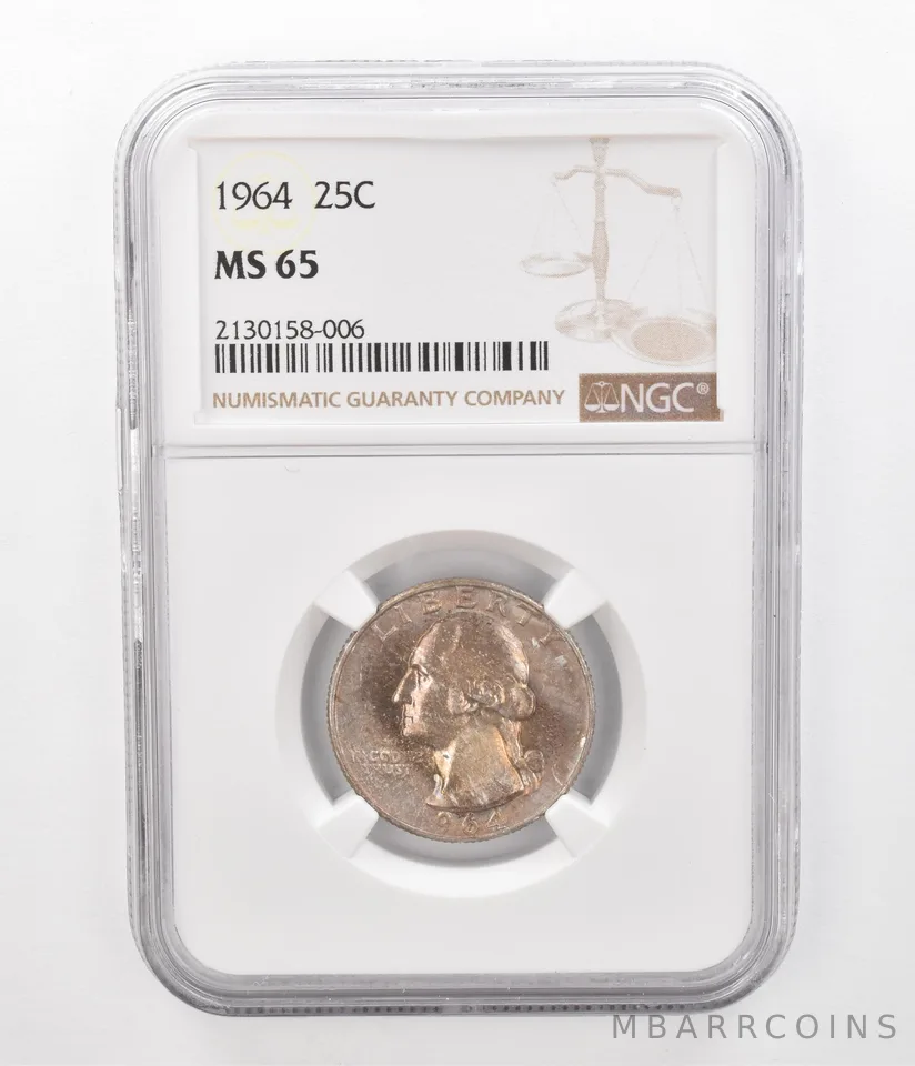 1964 Washington Quarter MS65 NGC Beautiful Tone *2357