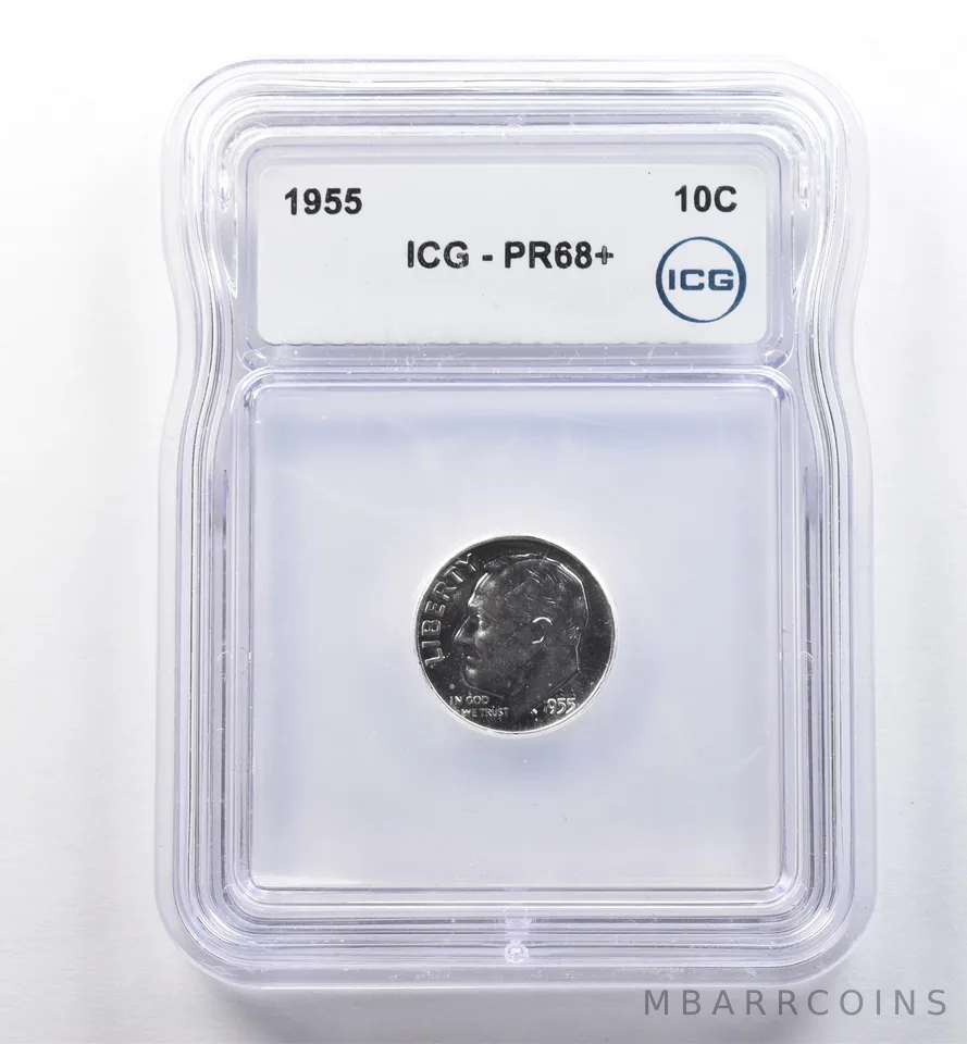 1955 Roosevelt Dime PR68+ ICG a2246