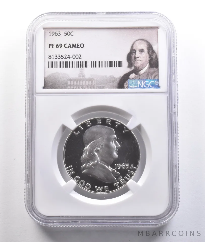 1963 Franklin Half Dollar PF69 Cameo NGC *6777