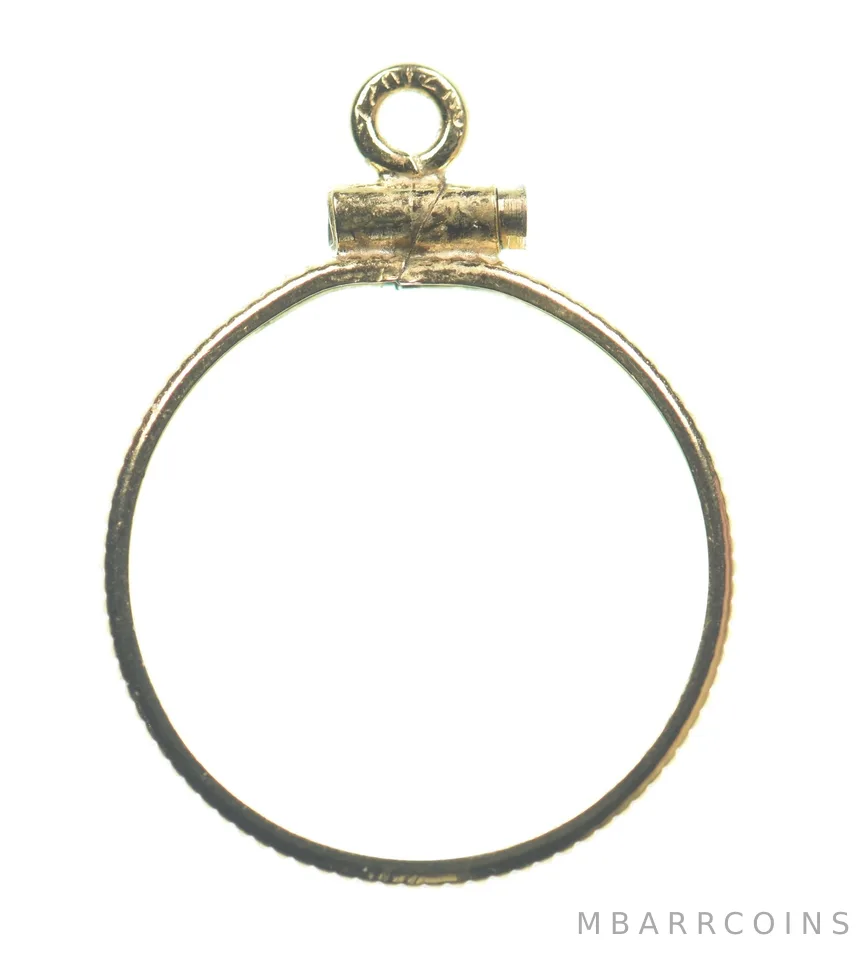 12k 0.6 Gram Gold Filled 15.5mm Coin Bezel Pendant Frame Edge *4906