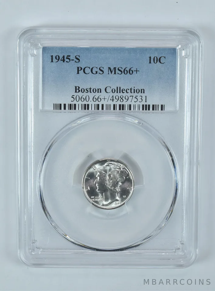 1945-S Mercury Dime Boston Collection MS66+ PCGS