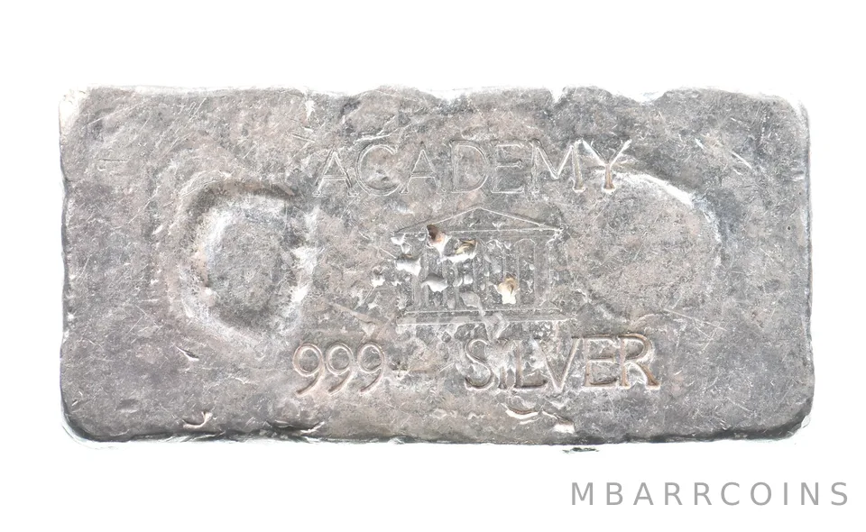 4.81 Troy Oz Silver Bar Academy Vintage Poured Loaf CSRCO Odd *2927