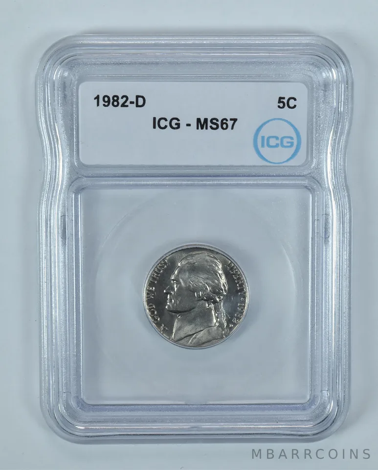 1982-D Jefferson Nickel MS67 ICG