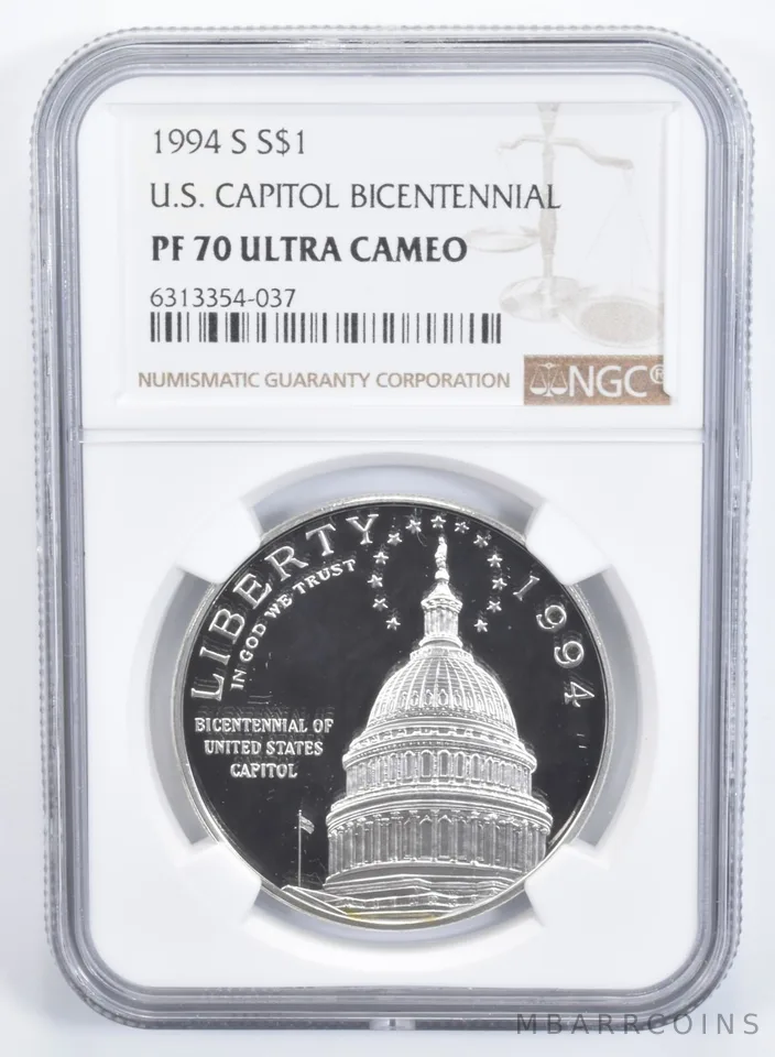1994-S US Capitol Bicentennial Commemorative Silver Dollar PF70 NGC