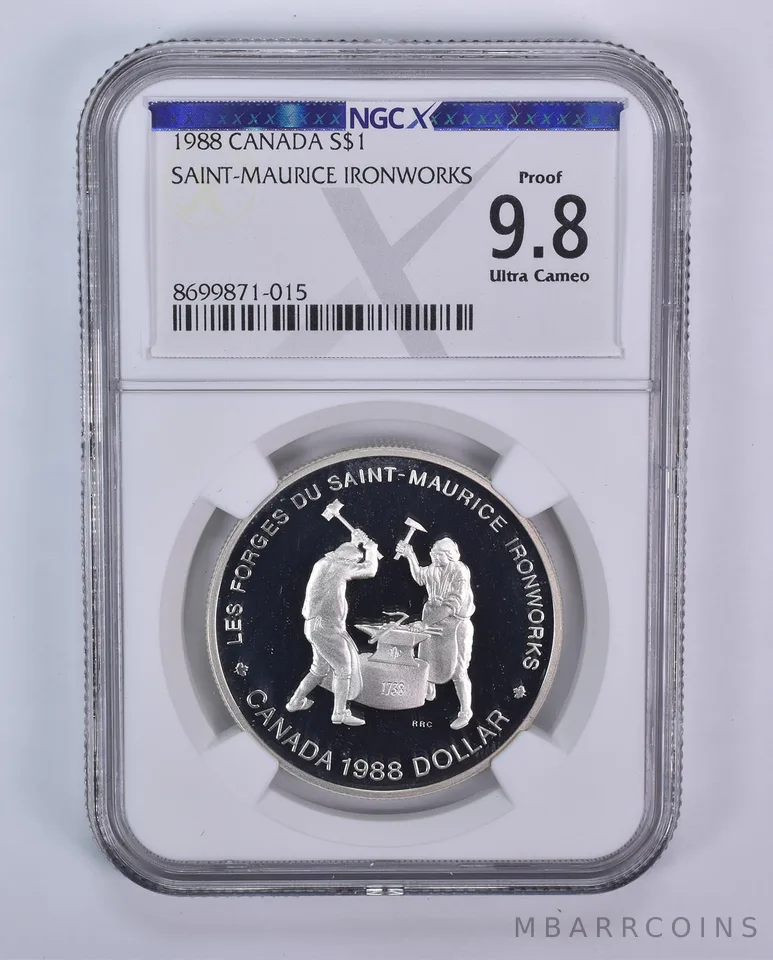 1988 Canada 1 Dollar Silver Saint-Maurice Ironworks Proof 9.8 UCAM NGC X NGCX