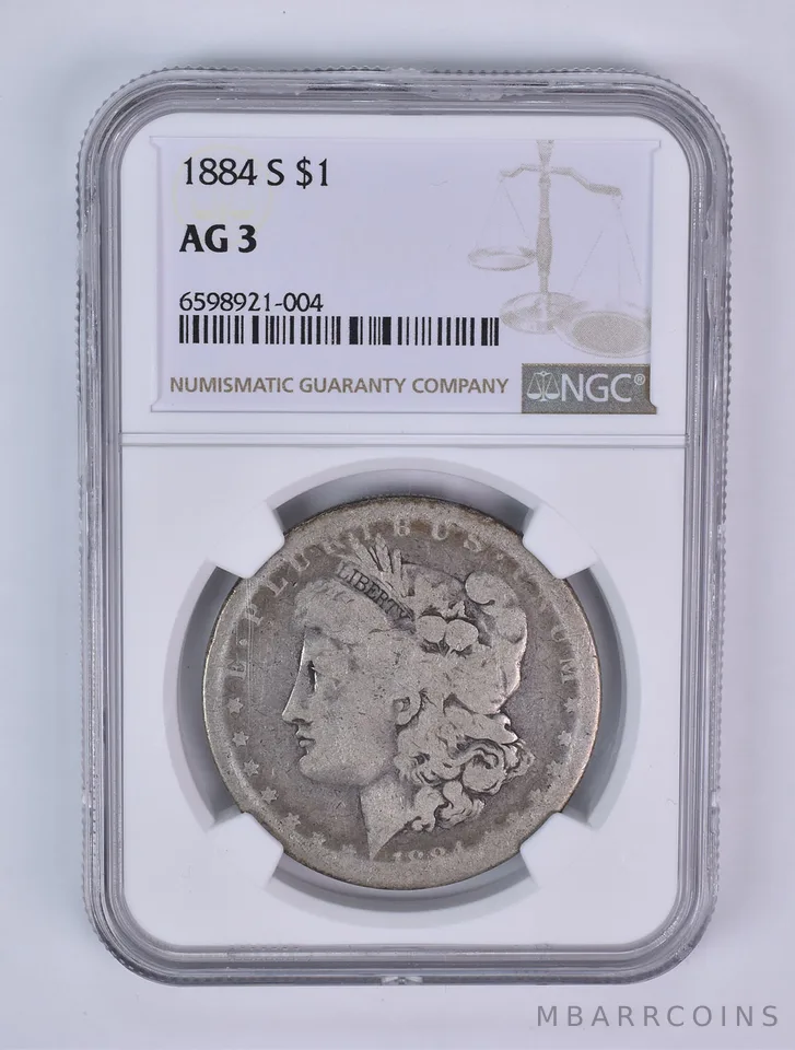 1884-S Morgan Silver Dollar AG3 NGC Lowball