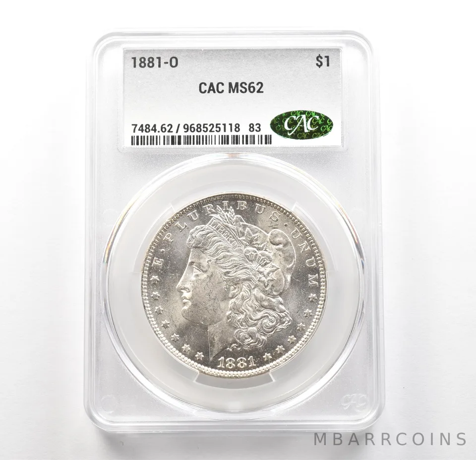 1881-O Morgan Silver Dollar MS62 CAC CACg a6333
