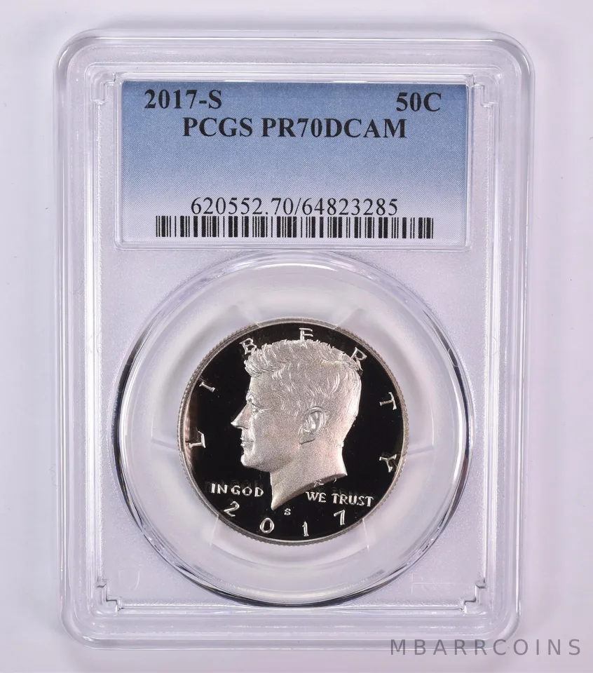 2017-S Kennedy Half Dollar PR70 DCAM PCGS Blue Label