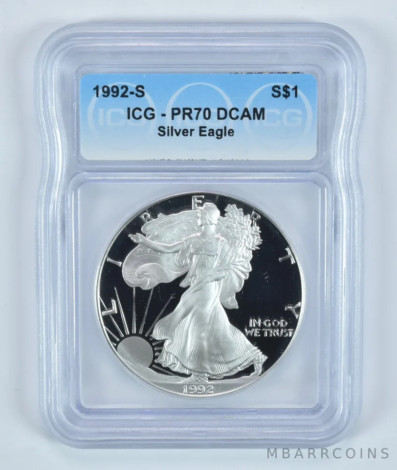 1992-S American Silver Eagle PR70 DCAM ICG