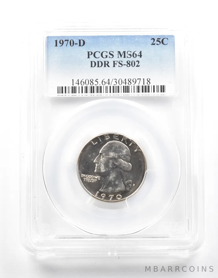 1970-D Washington Quarter DDR FS-802 MS64 PCGS *2140