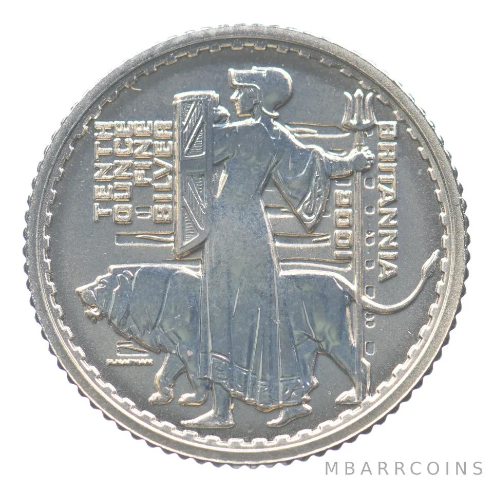 2001 Great Britain 20 Pence Silver Britannia 1/10 Oz Silver a8667
