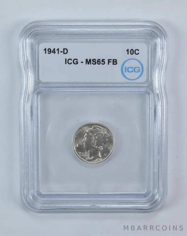 1941-D Mercury Dime MS65 FB ICG