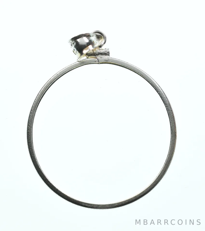 Sterling Silver 31 MM 1/2 Oz Love Token Coin Bezel Pendant Frame Edge *2192