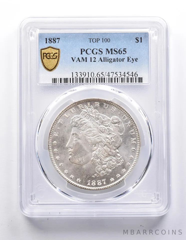 MS65 1887 Morgan Silver Dollar VAM 12 Alligator Eye Top 100 PCGS *7645