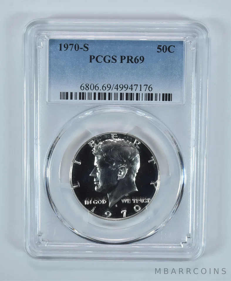 1970-S Kennedy Half Dollar PR69 PCGS Blue Label