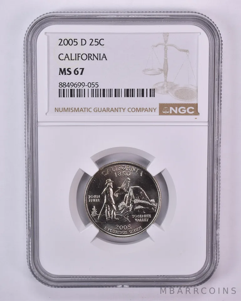 2005-D Washington State Quarter California MS67 NGC Brown Label